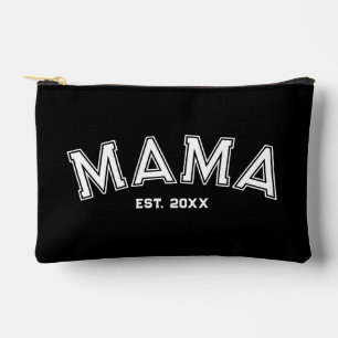 Mama Est. Logo "Schwarz" für Weißes Sport Zubehörtasche