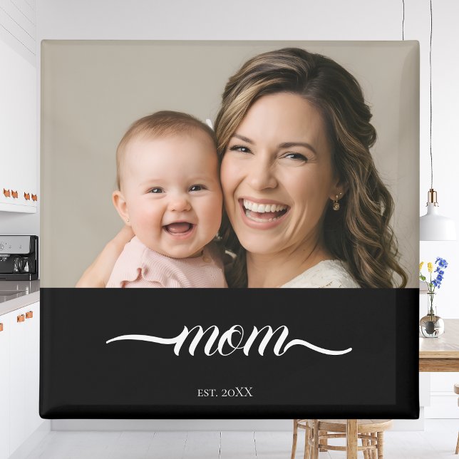 Mama Established Black Foto Custom Jahr  Magnet (Von Creator hochgeladen)
