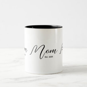 Mama Established New Mom Geschenk Zweifarbige Tasse
