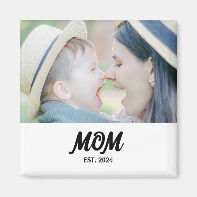 Mama Established Photo Geschenk Magnet (Vorne)