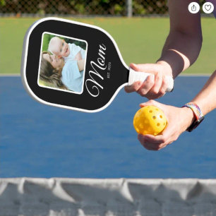 Mama Established Schrift Schwarz 2 Fotos Pickleball Schläger