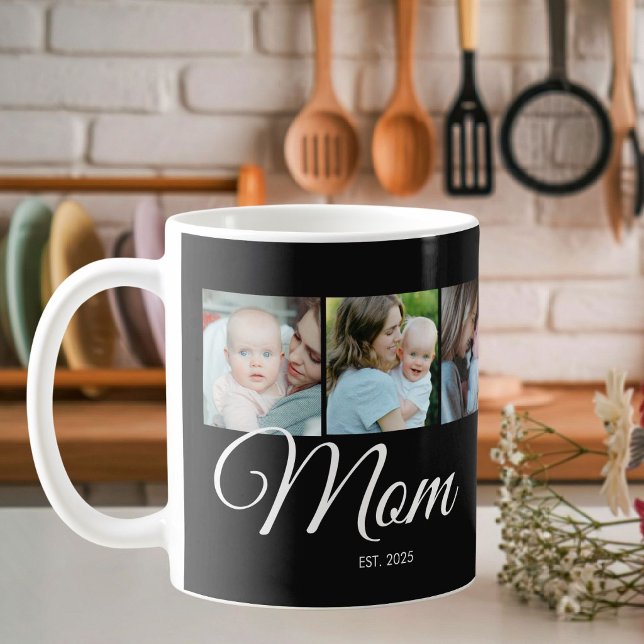 Mama Established Schrift Schwarz 3 Foto Geschenk Kaffeetasse (Von Creator hochgeladen)