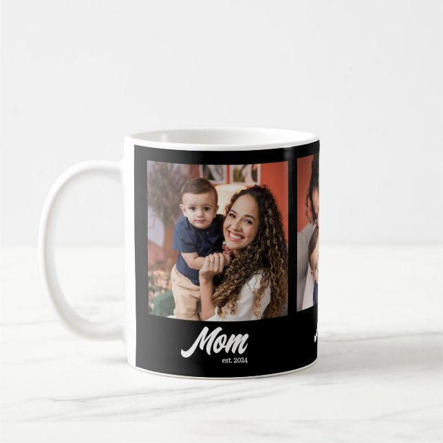 Mama Established Schrift Schwarz 3 Foto Kaffeetasse (Links)
