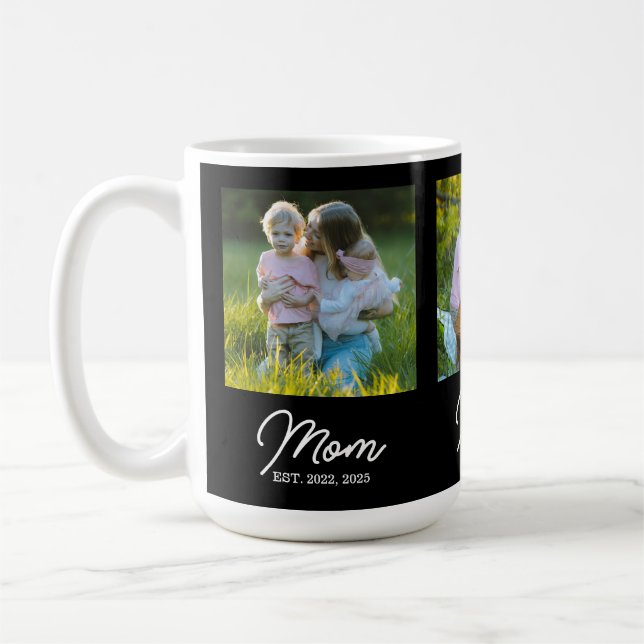 Mama Established Schrift Schwarz 3 Foto Kaffeetasse (Links)
