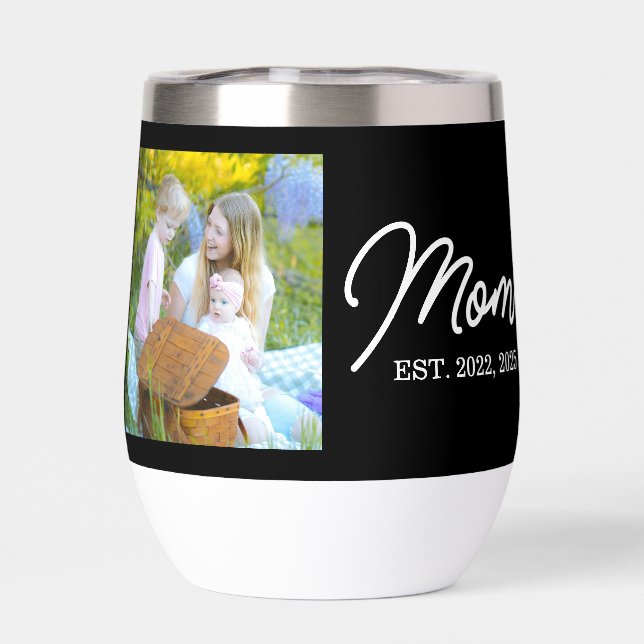Mama Established Schrift Schwarz Foto (Rückseite)