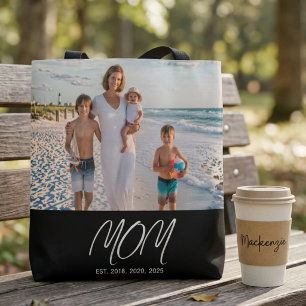Mama Established Schrift Schwarz Foto-Tasche