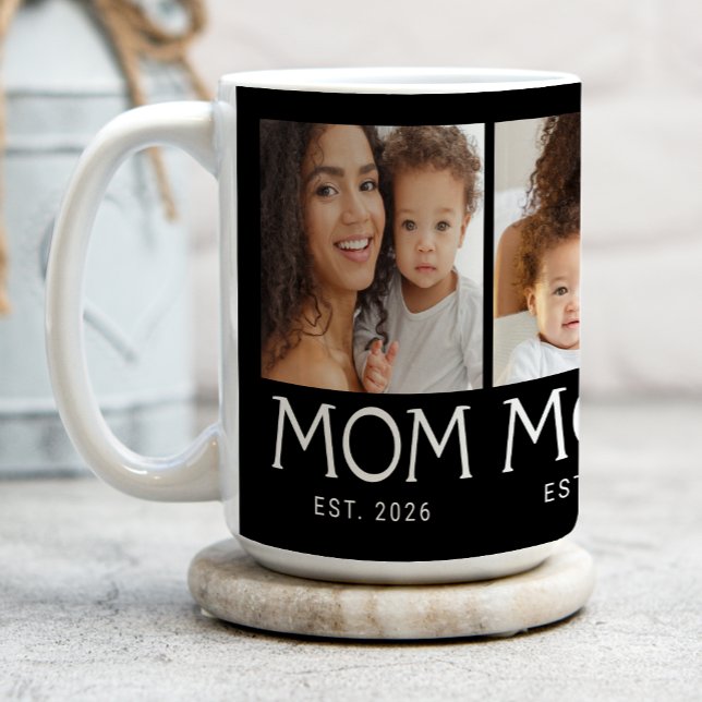 Mama Established Typography Black 3 Foto Kaffeetasse (Von Creator hochgeladen)