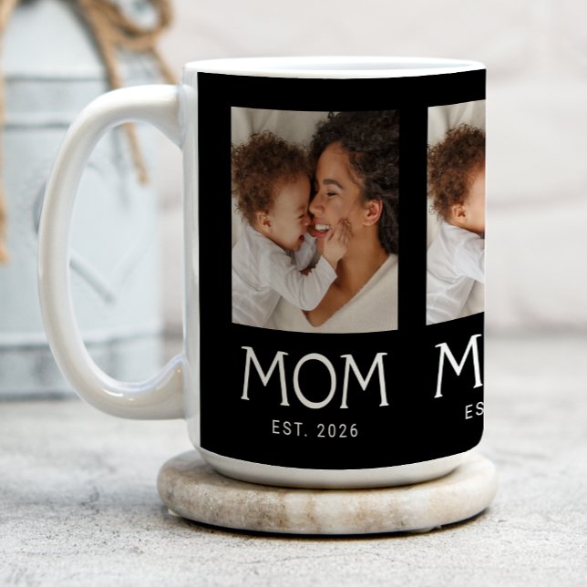 Mama Established Typography Black 3 Foto Kaffeetasse (Von Creator hochgeladen)