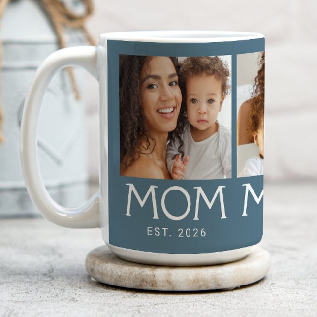 Mama Established Typography Blau 3 Foto Kaffeetasse (Von Creator hochgeladen)
