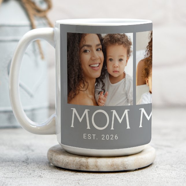 Mama Established Typography Grau 3 Foto Kaffeetasse (Von Creator hochgeladen)