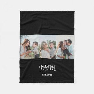 Mama etabliert, 3-Foto-Fleece-Decke Fleecedecke