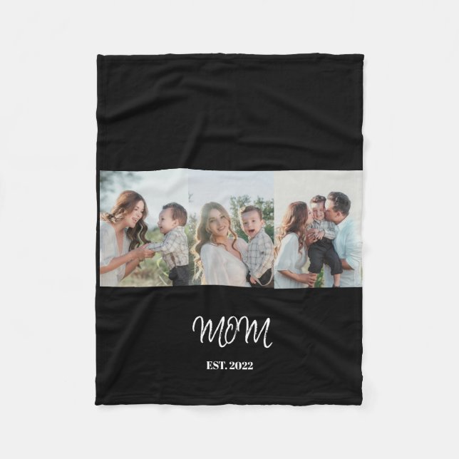 Mama etabliert, 3-Foto-Fleece-Decke Fleecedecke (Vorderseite)