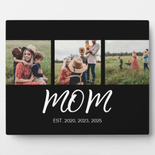 Mama etabliert Elegantes Script Black 3 Foto Fotoplatte