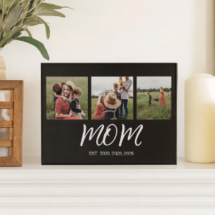 Mama etabliert Elegantes Script Black 3 Foto Fotoplatte