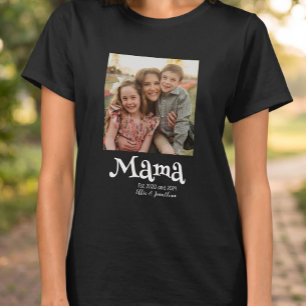 Mama Etabliert Foto Kinder Name Lustiger Text T-Shirt