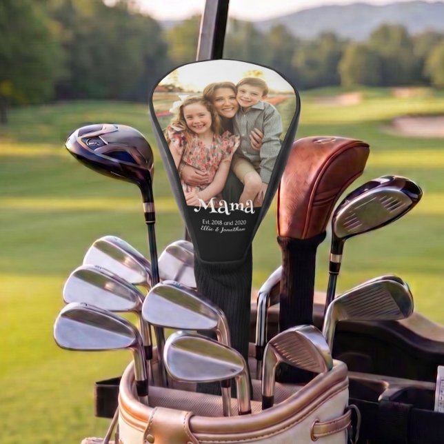 Mama Etabliert Foto Kinder Name Spaß Text Golf Headcover (Von Creator hochgeladen)
