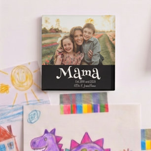 Mama Etabliert Foto Kinder Name Spaß Text Magnet