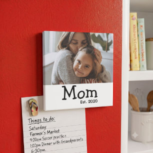 Mama Etabliert Sagt Schwarze Whimsical Schrift Magnet