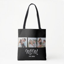 Mama etabliert, schwarze Schrift, Foto-Tasche