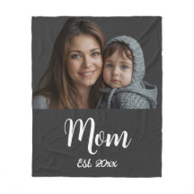 Mama etablierte Black Modern Script Fleece Blanket