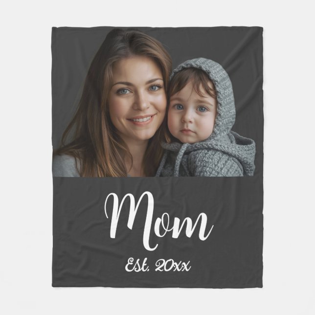 Mama etablierte Black Modern Script Fleece Blanket (Vorderseite)