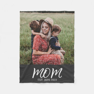 Mama etablierte Black Modern Script Foto Fleece