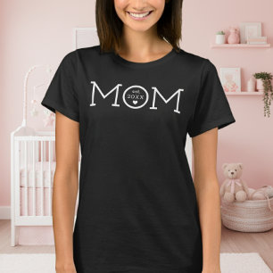 Mama etablierte Herzschwarz-Minimal T-Shirt