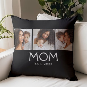 Mama etablierte moderne Typografie Schwarz 3 Foto Kissen