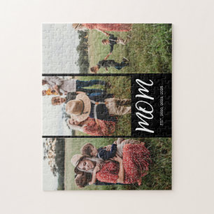 Mama Etablierte Modernes Script 3 Foto Puzzle
