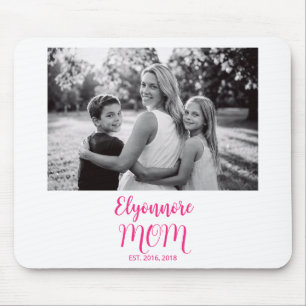 Mama etablierte rosa Schriftname Foto Mousepad