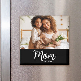 Mama etablierte White Script Foto Geschenk einfach Magnet