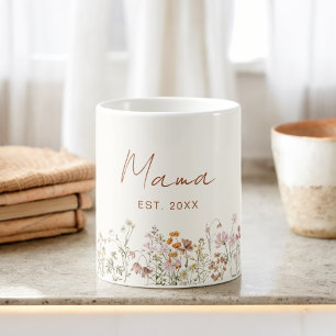 Mama Etablierte Wildblume Terracotta Kinderdusche Kaffeetasse