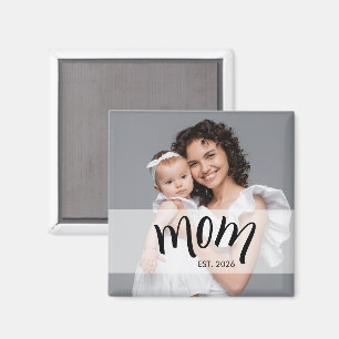 Mama etabliertes Fotogeschenk für neue Mutter Magnet