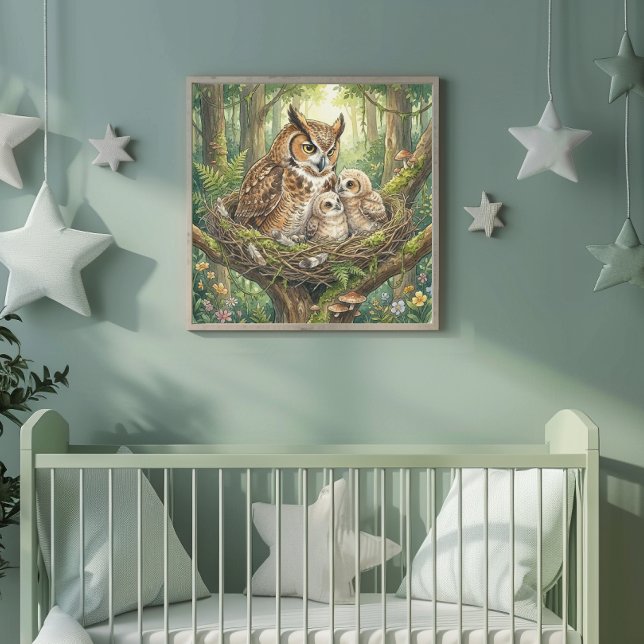 Mama Eule und ihre Eulenkinder-Krippe Poster (Von Creator hochgeladen)