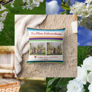 Mama Extraordinaire 2 Fotos Namensschild Moderne Kissen