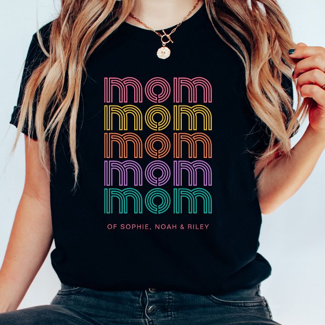 Mama | Farbiger Text im Bright Disco-Stil T-Shirt (A disco style design for mom)