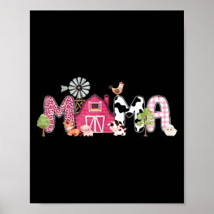 Mama Farm Animal Birthday 1st Family Matching Part Poster