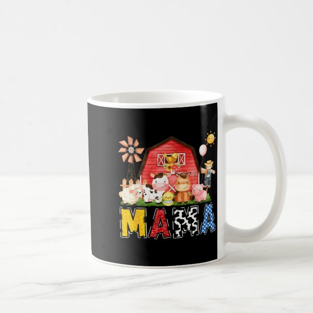 Mama Farm Cow Birthday Boy Matching Family Party  Kaffeetasse (Rechts)