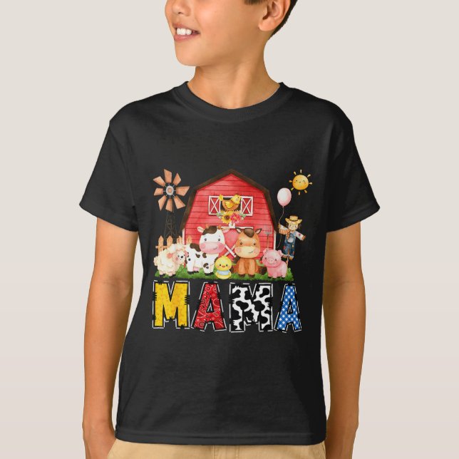 Mama Farm Cow Birthday Boy Matching Family Party  T-Shirt (Vorderseite)