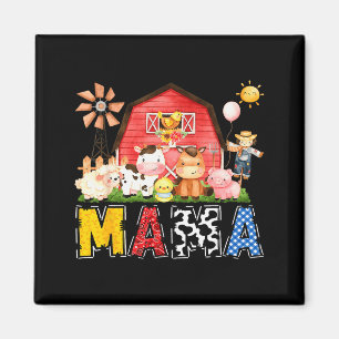Mama Farm Cow Geburtstagsjunge passende Familienpa Magnet