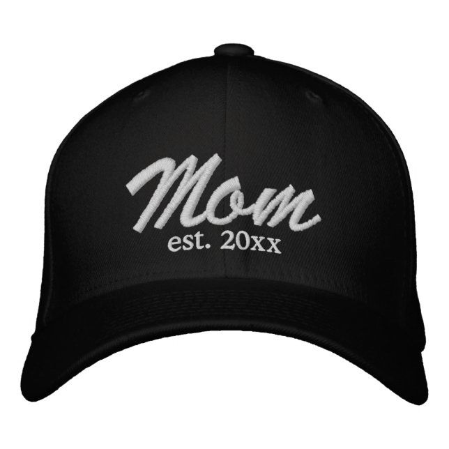 Mama Festgestelltes, schwarzes benutzerdefiniertes Bestickte Baseballkappe (Vorderseite)
