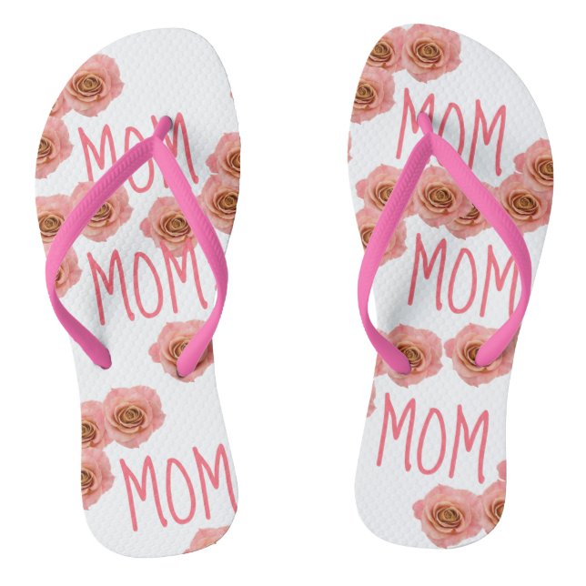 "MAMA" Flip Flops Pink Floral (Fußbett)
