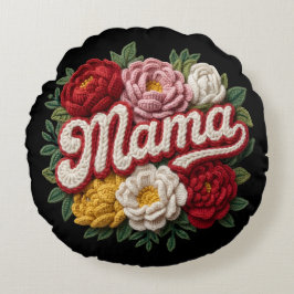 Mama Floral Besticktes Kissen – “ilama” Vintage