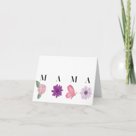 MAMA Floral Butterfly, Mothers Day Card Karte
