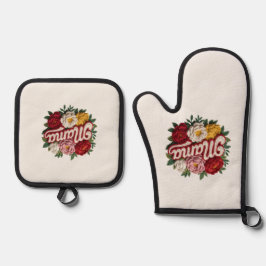Mama Floral Kitchen Set – Oven Mitt & Pot Holder 