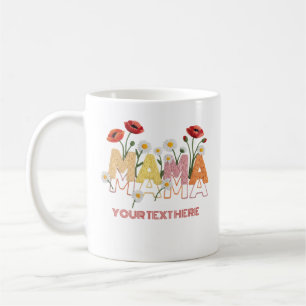 Mama Floral Muttertag Benutzerdefinierter Name Moh Kaffeetasse
