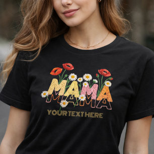 Mama Floral Muttertag Benutzerdefinierter Name Pop Tri-Blend Shirt