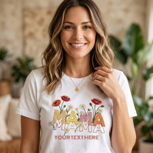 Mama Floral Muttertag Benutzerdefinierter Name Pop Tri-Blend Shirt