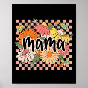 Mama floral Muttertag Wildblumen Mädchen Frauen Poster