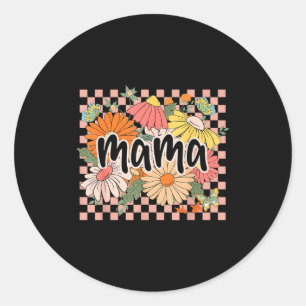 Mama floral Muttertag Wildblumen Mädchen Frauen Runder Aufkleber